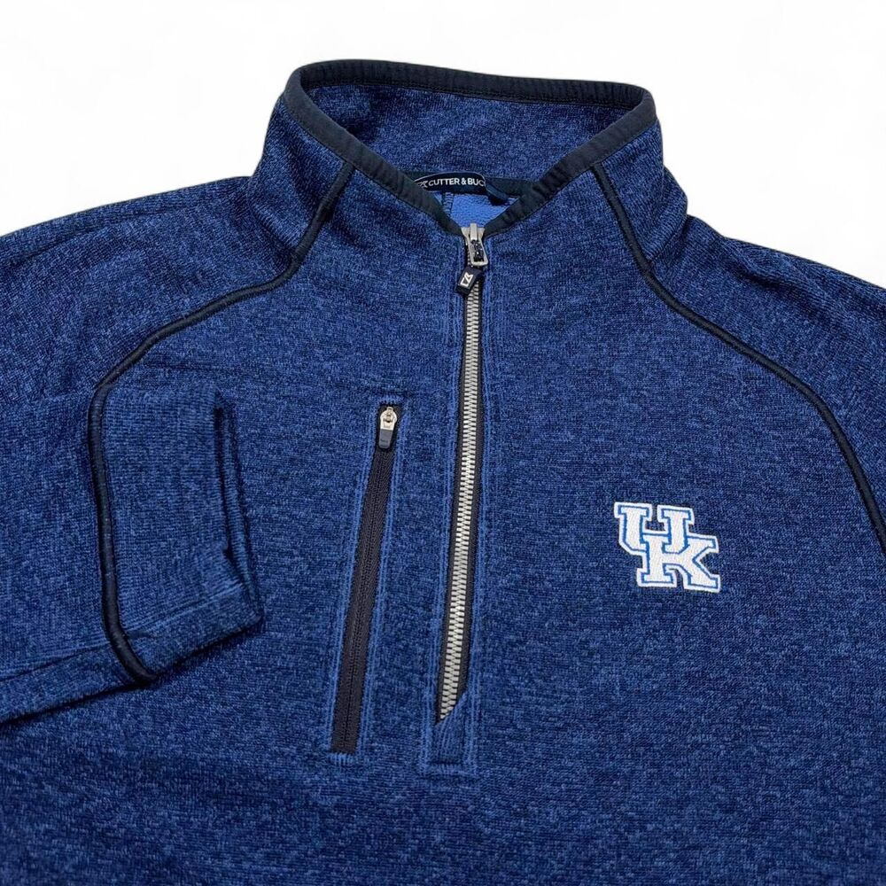 Cutter & Buck Kentucky Wildcats Mainsail Quarter Zip Pullover Mens XL Blue